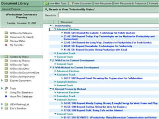 eProductivity Conference Planning Document Library
