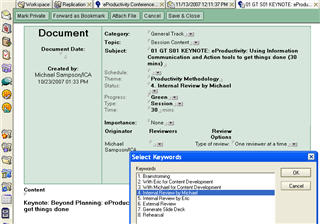 eProductivity Conference Planning Document Workflow