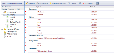 Santa's Reference Database makes for the perfect filing system