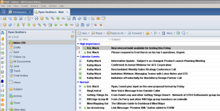 Lotus Notes categorized inbox